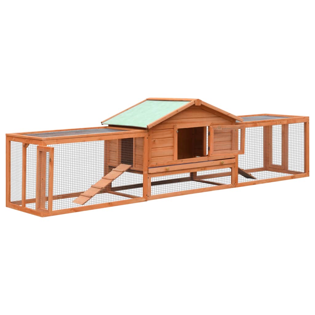 vidaXL Solid Pine & Fir Wood Rabbit Hutch Wooden Rabbit House Multi Colors