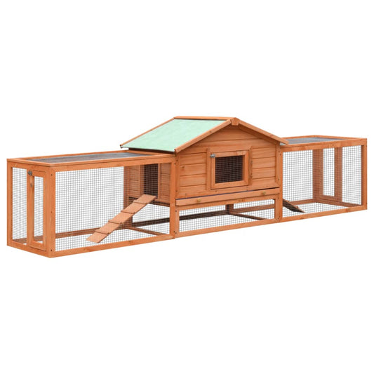 vidaXL Solid Pine & Fir Wood Rabbit Hutch Wooden Rabbit House Multi Colors