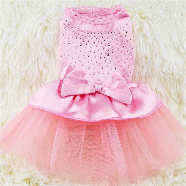 Summer Dog Dress Tullle Dress Pet Dog Clothes For Small Dog Party Wedding Bowknot Dog Dress Puppy Costume Spring Pet Clothes