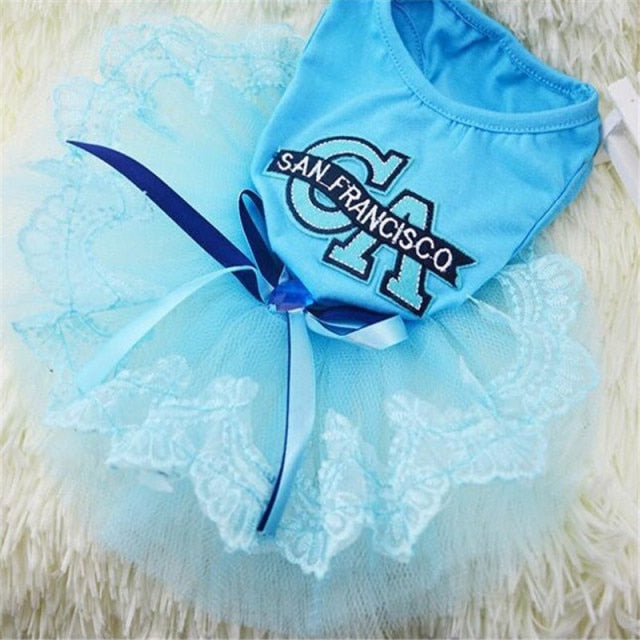 Summer Dog Dress Tullle Dress Pet Dog Clothes For Small Dog Party Wedding Bowknot Dog Dress Puppy Costume Spring Pet Clothes