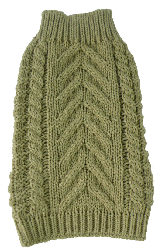 Swivel-Swirl Heavy Cable Knitted Fashion Designer Dog Sweater
